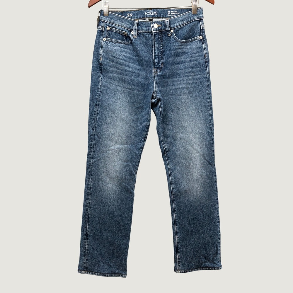 J.Crew 96 Straight Jeans Women 26 Medium Indigo High Rise‎ Denim CH896
